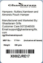 Ghasitaram Gifts Diwali Gifts Hamper - Nutties, Namkeen and Almonds Pouch Hamper