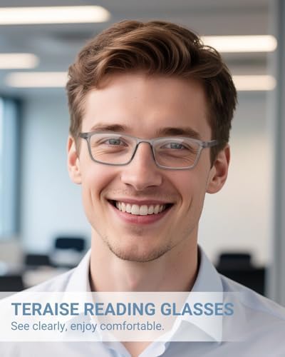 TERAISE Reading Glasses Men 4-Pack Ultralight Blue Light Reader Glasses Women with Spring Hings,Clear Vision&Anti Eyestrain