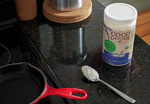 CocoGoodsCo Single-Origin Organic Virgin Coconut Oil, Cold-Pressed - Gluten-free, Non-GMO, No Cholesterol (60 fl. oz)