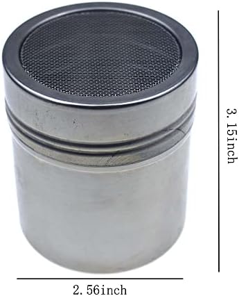 RELAND SUN Stainless steel dusting pot Fancy coffee powder duster bottle kitchen seasoning pot (medium)