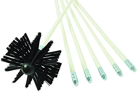 Deflecto DVBRUSH12K/6 Dryer Duct Cleaning Kit, Lint Remover, Extends up to 12 Feet, Synthetic Brush Head, Use with or without a Power Drill