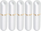 Silver Aluminum Essential Oil Nasal Inhaler Tubes Personal Empty Refillable Elegant Aluminum and Glass Nasal Inhalers Set with Cotton Wicks 5 pcs