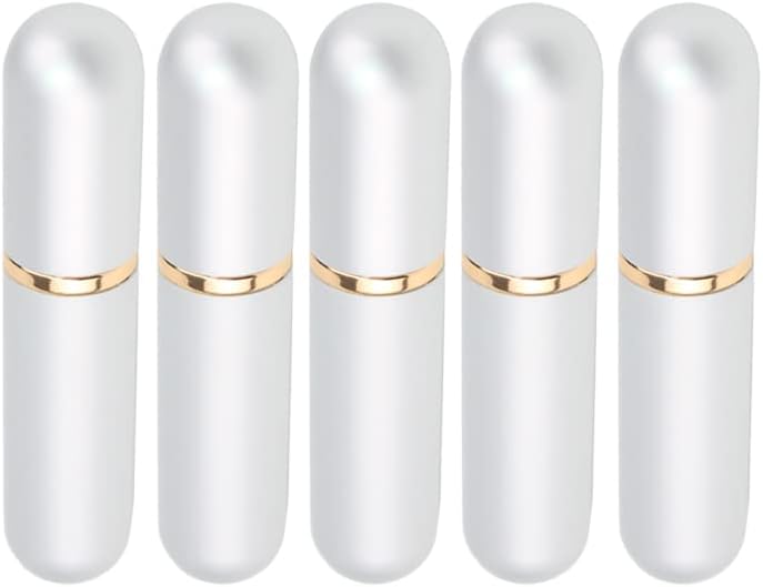 Silver Aluminum Essential Oil Nasal Inhaler Tubes Personal Empty Refillable Elegant Aluminum and Glass Nasal Inhalers Set with Cotton Wicks 5 pcs