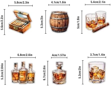 18Pcs Whiskey Cupcake Toppers Glitter Aged To Perfection Party Supplies Cheers to 30th 40th 50th 60th Birthday Cake Decorations Whiskey Theme Party Supplies