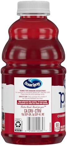 Ocean Spray® Pure Unsweetened Cranberry, 100% Cranberry Juice From Concentrate, 32 Fl Oz Bottle