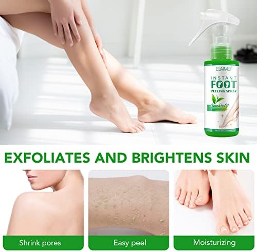 Foot Peeling Spray Oil,Foot Exfoliating Spray, Pedicure Dead Skin Exfoliator for Cracked Rough Heels, Dry Toe Skin & Calluses, Quicky Remove Dead Skin (Green Tea)