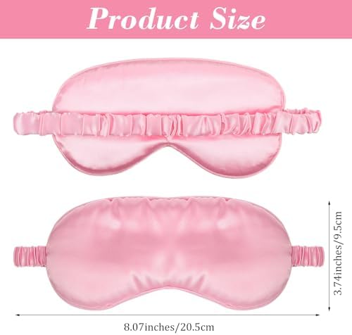 3 Pcs Sleep Mask, Block Light Eye Sleep Shade Cover Silk Eye Mask for Night Sleeping Office Travel Suitable for Men Women (Pink/Black/Dark Blue)