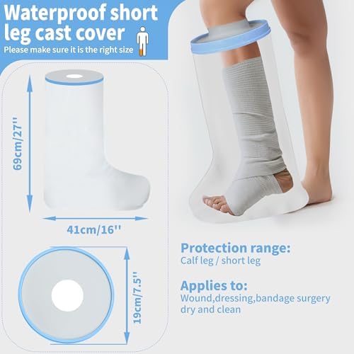 Adult Leg Cast Cover for Showering, KT2103 Waterproof Foot Shower Bandage Protector Watertight Protection to Broken Leg, Foot Bunion Surgery, Ankle Wound and Burns