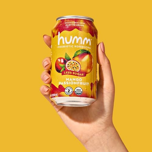 Humm Kombucha Mango Passionfruit, Organic, Vegan & GMO Free (24 Pack)