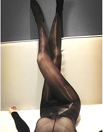 leesuo Women Men Sexy 8D Oil Shiny Glossy Nylon Sheer Full Bodystocking Long Sleeve High Collar Silky Bodysuit Catsuit