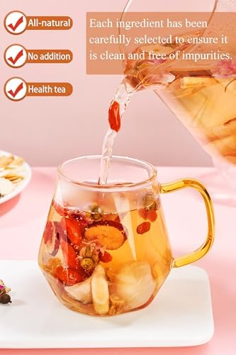 Ginseng Longan Rose Red Date Beauty Tea 300g (30bags) Jujube Fruit Goji Berry Tea Bags Women's Ginseng Eight Treasures Tea Red Date Longan Goji Berry Roses Wolfberry Angelica Astragalus Chinese Herbal No addition Caffeine Free 人参气血养颜茶 美容茶