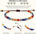 Huquary 9 Pcs Chakra Bracelets for Women Healing Crystals Stones Bracelet 7 Chakras Spiritual Crystal Bracelet Bangle Yoga Meditation Relax for Women Anxiety Stress Relief Gifts for Friend Sister