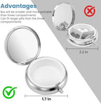 Mini Pill Box, Small Pill Box, Portable Pill Box, Cute Pill Organizer for Vitamins, Medications, Fish Oil and Supplements (Skull)