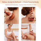 29teeth Copper Head Massage Comb for Body and Scalp Meridian Point Massager Brush for Body and Scalp Relief Body Massage Brush for Cellulite Remover Chinese SPA Gua Sha Tool Wooden Handle 按摩梳, 经络刷