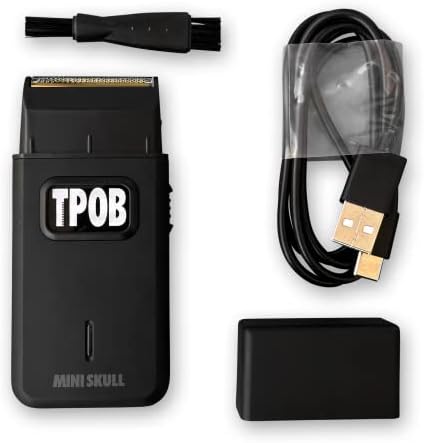 TPOB Mini Skull Single Shaver Compact Design That can fit in Your Pocket with a Turbo Charged Motor, Perfect for Both Professional and at-Home use (Black)