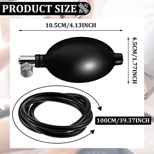 Fabbay 2 Set Blood Pressure Bulb Pump Replacement Rubber Inflation Bulb Adjustable Blood Pump Monitor Manual Pressure Hand with Tubing Air Valve for Sphygmomanometer