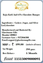 Ghasitaram Gifts Indian Sweets - Diwali Hampers- Kaju Katli And 6 Pcs Chocolate Hamper