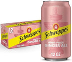 Schweppes White Peach Ginger Ale - Refreshing, Crisp, Delicious - 12, 12oz Cans