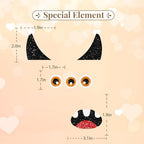 Monster Face Cake Topper, Monster Birthday Cake Decor, Black Glitter Monster Eyes Horns Cake Topper Set for Baby Shower, Kids Birthday Party Decoration