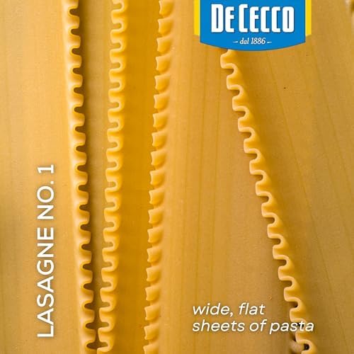 De Cecco Lasagne No.1 Pasta, 16 Oz, Authentic, Slow Dried, Made with Durum Wheat, Versatile Pasta for Sauces & Recipes, Made in Italy