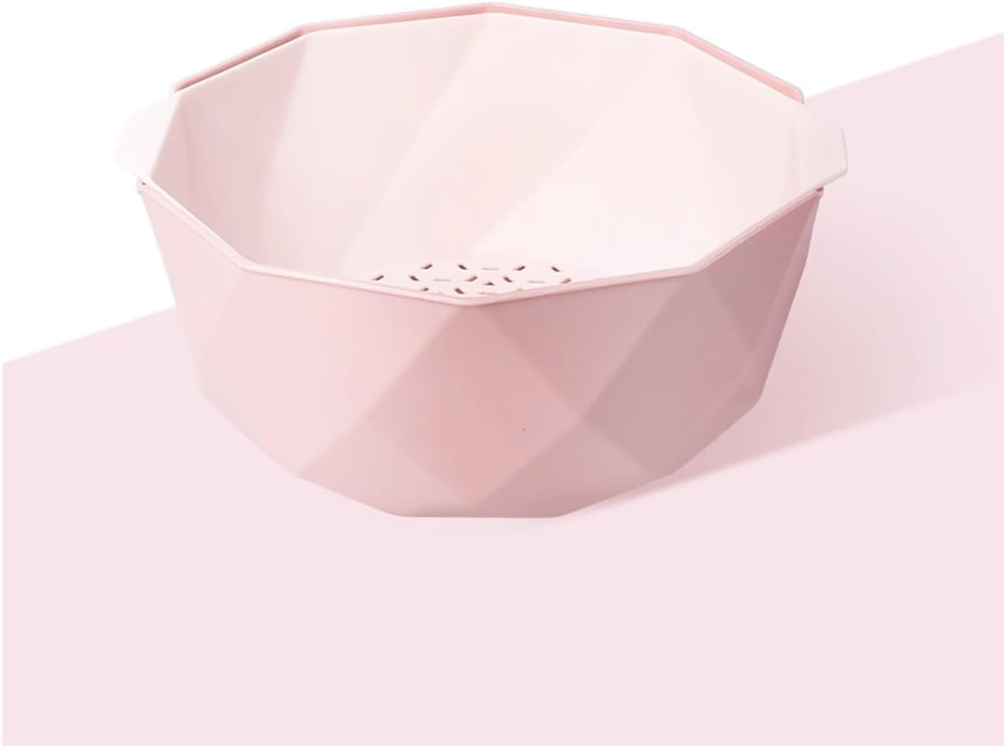 Fruit Bowls Fruit Tray Living Room Home Kitchen Double Wash Vegetable Draining Basket Fruit Basket Blue Green Pink Fruit Bowl Fruit Basket (Color : Pink, Size : L)