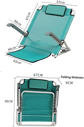 Beach Chair Reading Bed Rest Pillows,Adjustable Bed Backrest,Lifting Bed Backrest Portable Folding Adjustable Sit-Up Back Rest,Neck Lumbar Back Support with Head Pillow,Lake Blue