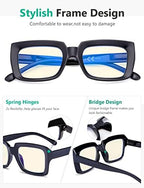 Eyekepper 4 Pack Reading Glasses Blue Light Blocking Oversized Square Computer Readers +1.25