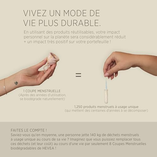 Hevea Loop Menstrual Cup Single-Pack Size 1 (Natural), Made from 100% Natural Rubber - Softest Period Cup - Wear for up to 12 Hours