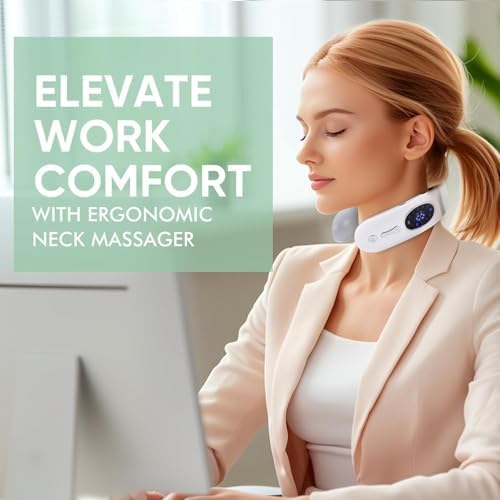 Neck Massager, Intelligent Cordless Portable-Multifunctional for Cervical Neck and Shoulder Relaxation at Home, Office, Travel