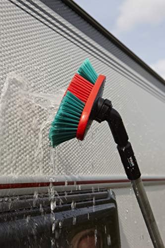 Vikan 526852 10" Waterfed Vehicle Brush w/Adjustable Head- Soft/Split, Transport Line