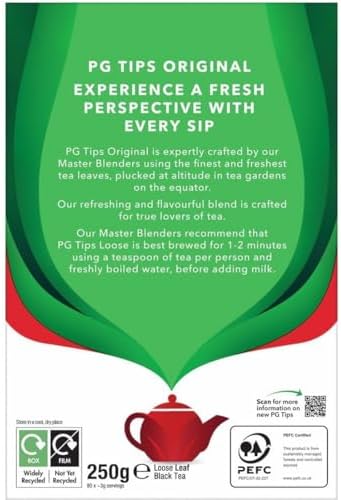 PG Tips Black Tea, Loose Tea, 8.8-Ounce Boxes (Pack of 6)