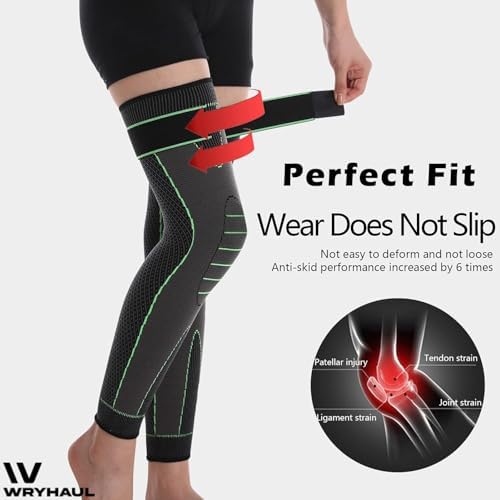 1 Pair Aicao Kneeca Acupressure Self Heating Knee Sleeve, Aicao Knee Protection for Warm, Ai cao Best Knee Brace For Women and Men, Relieve Knee Pain (Black,XL (17.7" - 19.7 "))