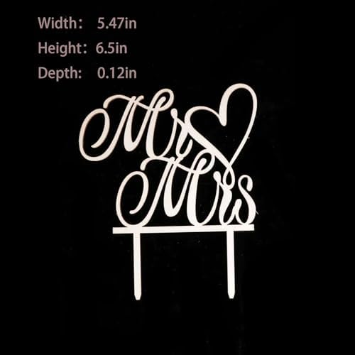 Mr & Mrs Wood Wedding Cake Topper - Bride & Groom Wedding decor for Engagement Party, Anniversary Decorations Supplies