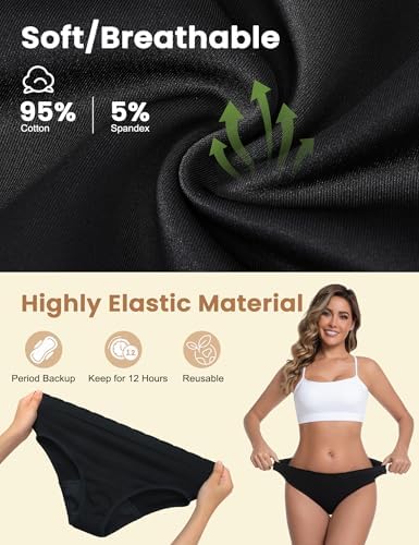EcoPeriod Period Underwear for Women Heavy Flow Leakproof Menstrual Underwear Seamless Period Panties