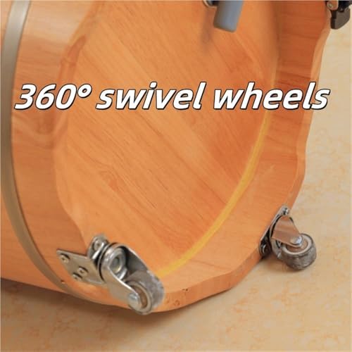 Wood Foot Bath Bucket, Smooth and Delicate Pedicure Barrels for Soaking Feet Spa Wooden Tub Foot Care with Lid(H19.7IN)