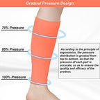 Calf Compression Sleeves for Men & Women (20-30mmhg) - Leg Compression Sleeve for Running, Cycling, Shin Splints Support, Relieve Legs Pain, Travel (One Pair)(Orange,Large)