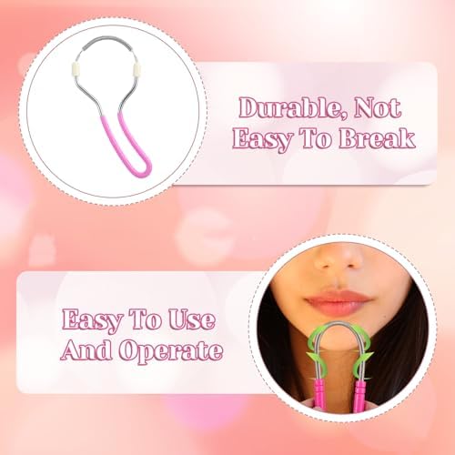4Pcs Spring Facial Hair Removers for Women, Spring Manual Epilator Hair Removal Threading Tools Face Hair Remover with Handle
