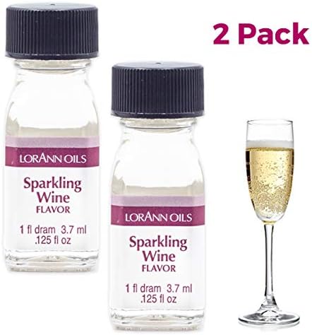 LorAnn Oils Super Strength Flavoring - Used For Candy Making, Flavoring, Baking, Hard Candy, & Flavor Oils - Bold, Natural Flavors 4X Stronger Than Extracts - Sparkling Wine, Pack of 2, 0.125 fl oz