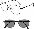 Photochromic Reading Glasses, Progressive Multifocus Anti UV Sunglasses, Driving Presbyopia Readers, Titanium (Color : Black, Size : +2.50)