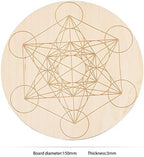 Amogeeli Metatron's Cube Sacred Geometry Wooden Crystal Grid Set with Chakra Stone, Wicca Yoga Meditation Decor