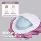 3 Pack Bath Loofah Shower with Soap Bags, Dual-Use Exfoliating Bath Sponges Soap Saver for Women & Men, Gentle Body Scrubber (White, Gray, Purple)