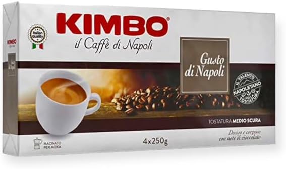 KIMBO Ground coffee 4x250gr (Pack of 2.2 LB, Gusto di Napoli)