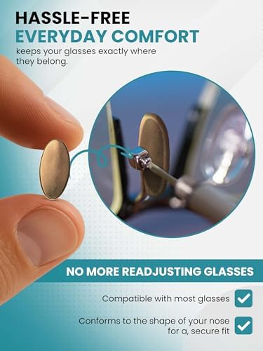 SPORTS WORLD VISION Glasses Titanium Nose Pads | Oval Shape Non-Slip Nose Pads for Glasses | 13mm Screw-in Easy Replacement and Comfortable Fit 1 Pair in Rose Gold Finish