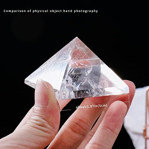 Runyangshi Natural Crystal Pyramid Energy Generator | 2.0x2.0in (5x5cm) Healing Crystal Pyramid for Protection & Positive Energy | Natural Quartz for Chakra Reiki Home Decor
