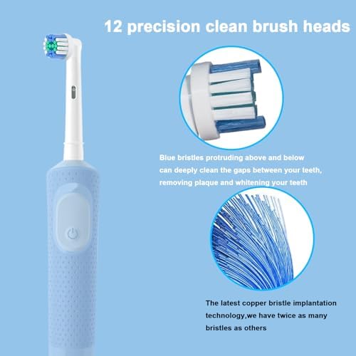 12 Pack Replacement Toothbrush Heads for Oral B Braun,Soft Precision Electric Toothbrush Heads,Deep and Precise Cleaning for Most Oral B Replacement Heads Refills
