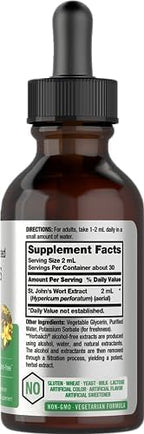 Horbäach St Johns Wort Tincture | 2 Fl Oz | Alcohol Free | Vegetarian Liquid Extract | Non-GMO, Gluten Free Supplement