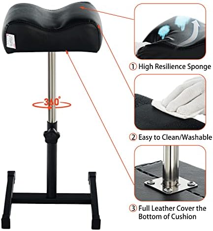 Pedicure Manicure Footrest Adjustable Height Stand Beauty SPA Salon Nail Care Black