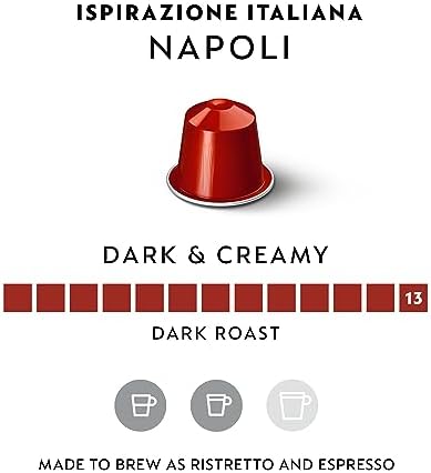 Nespresso Capsules Original Line, Ispirazione Napoli, Dark Roast Coffee Pods, 50-Count Espresso Coffee Pods,