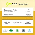 genone E-Gen 400 Vitamin E Capsule for Glowing Face, Skin and Hair Nutrition (30 Capsules)