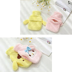 Roffatide Cartoon Kuromi Hot Water Bottle Hand Foot Warmer 1L Hot Water Bag and Cold Compress with Cute Anime Character Plush Cover Pain Relief with Cute Faux Fur Cover